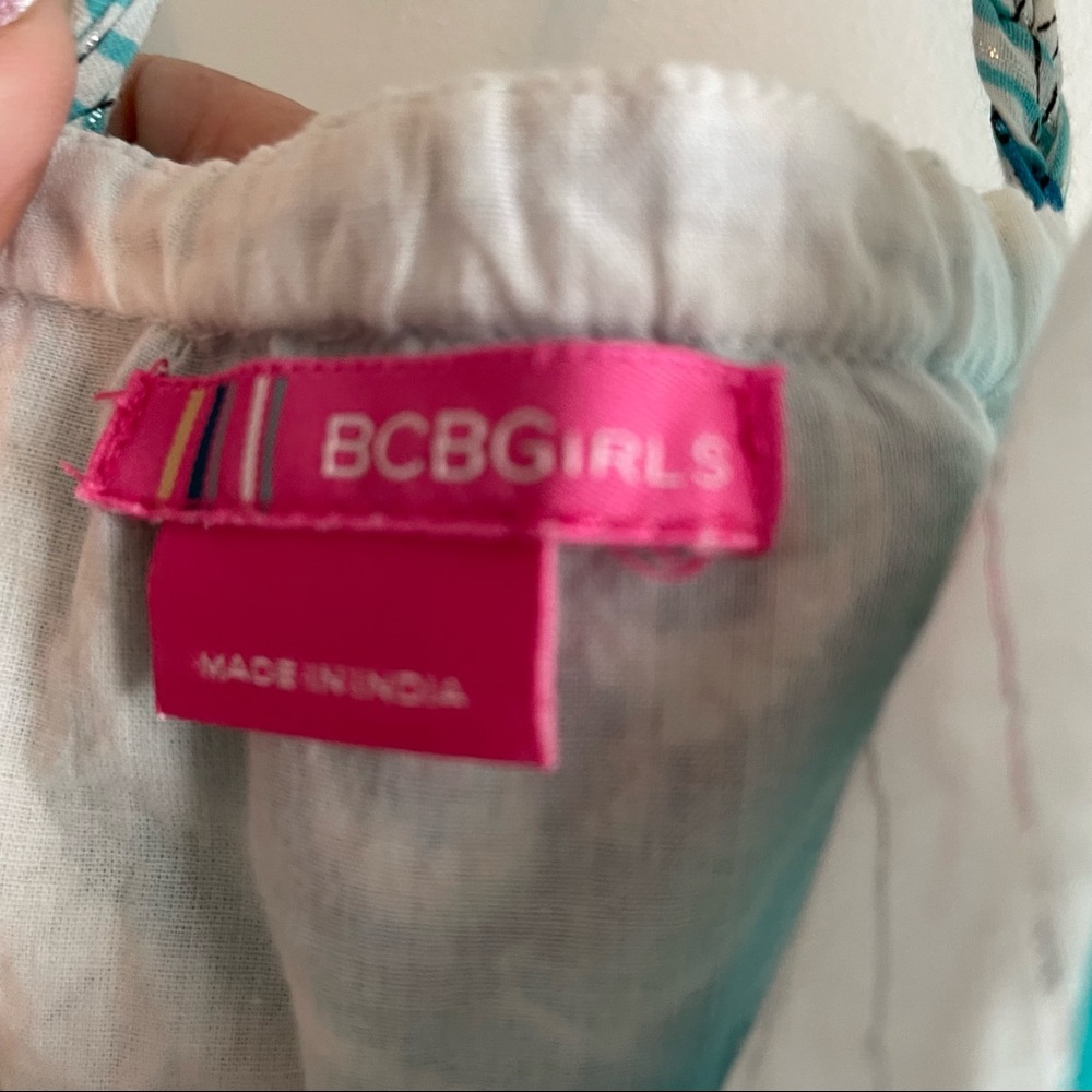 BCBGIRLS!!!! Women’s Turquoise Stripe mini Sundress or Top! Spaghetti Straps. - Picture 9 of 10